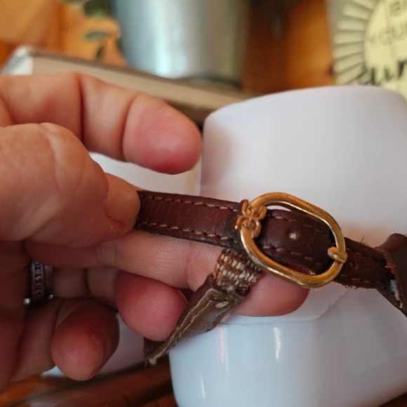 Sam Edelman Naomi Brown Leather Shoe Thong Sandals Croc Embossed Footbed Sz 9.5 - Picture 5 of 10